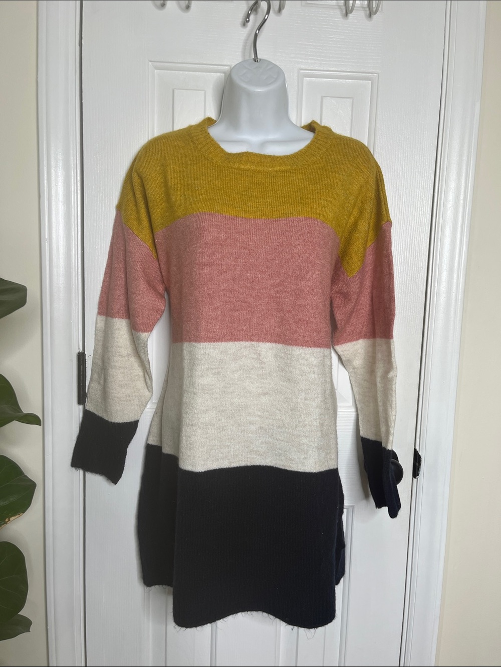 Striped Color Block Sweater Crewneck Esmara Size Medium